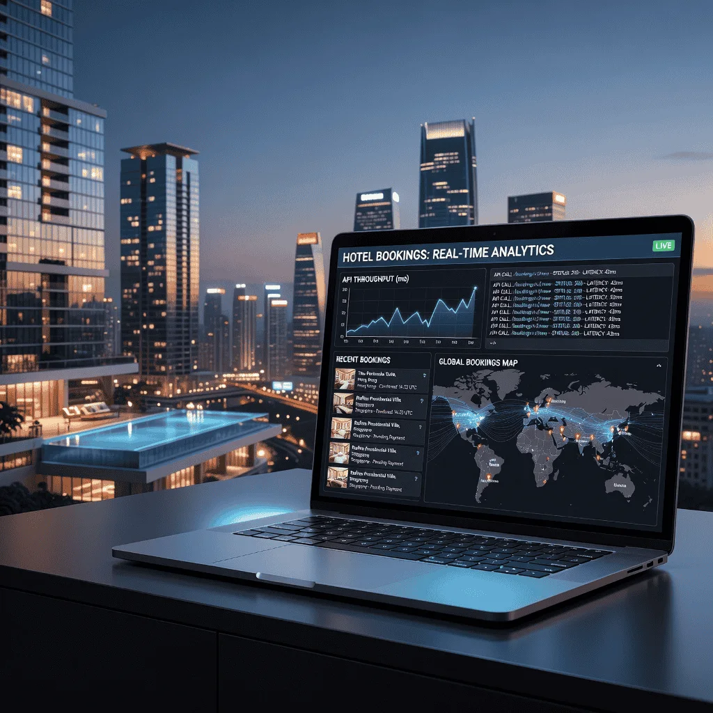 Bonotel travel agent dashboard showing luxury hotel inventory, B2B booking engine, and real-time availability