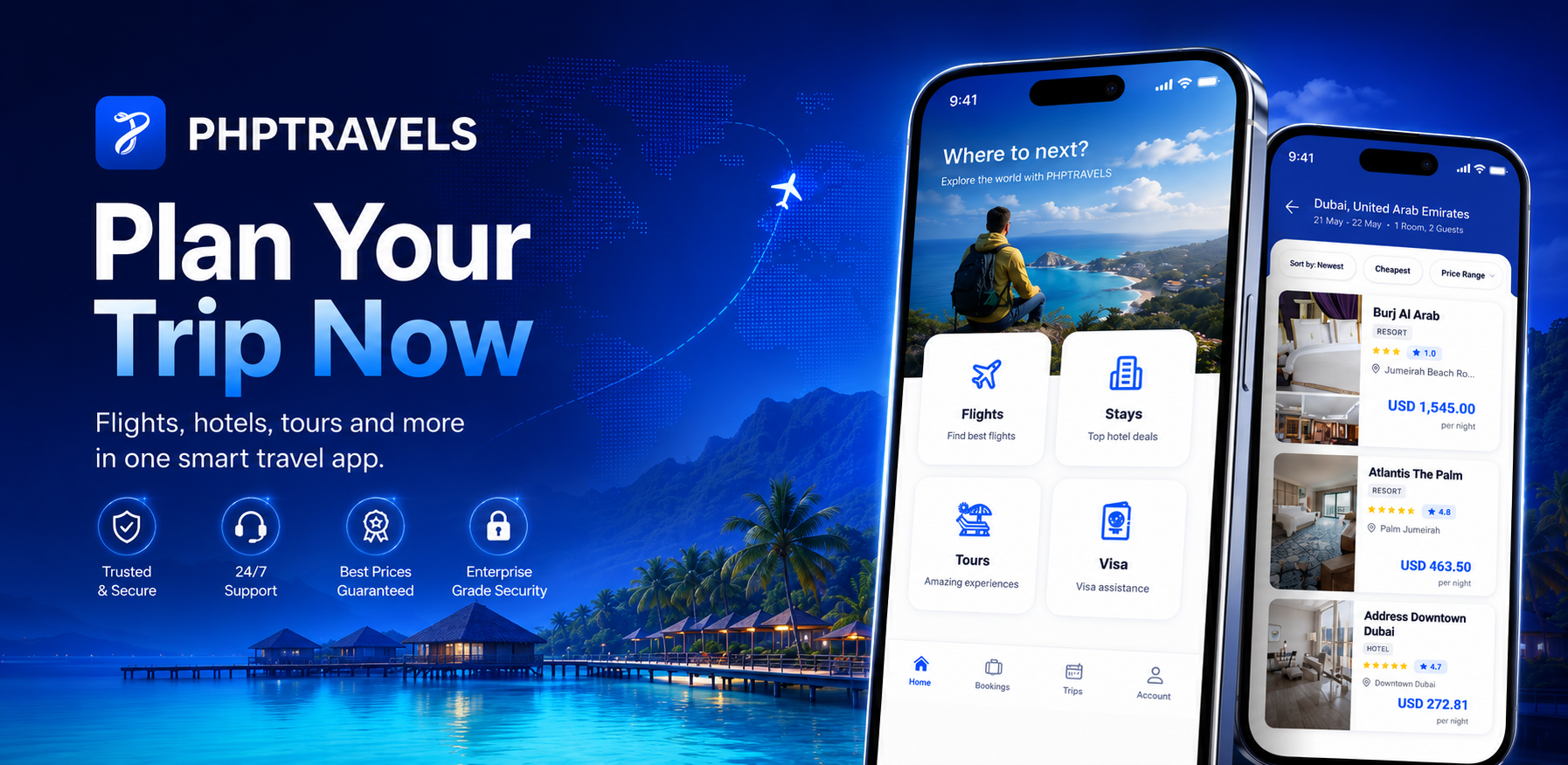 PHPTRAVELS Mobile App - All Your Travel Needs