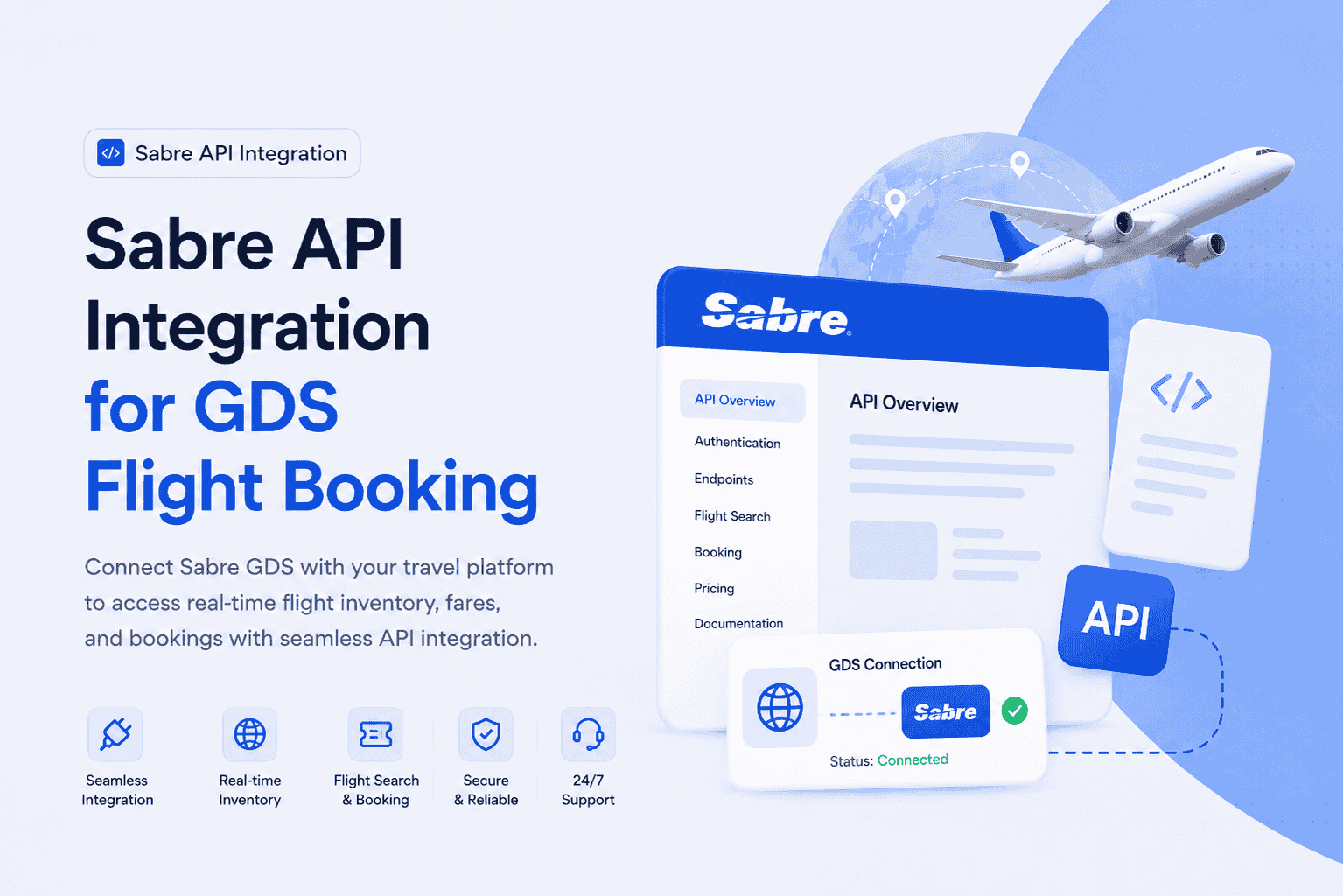 Sabre API integration dashboard for flight search booking ticketing and travel operations