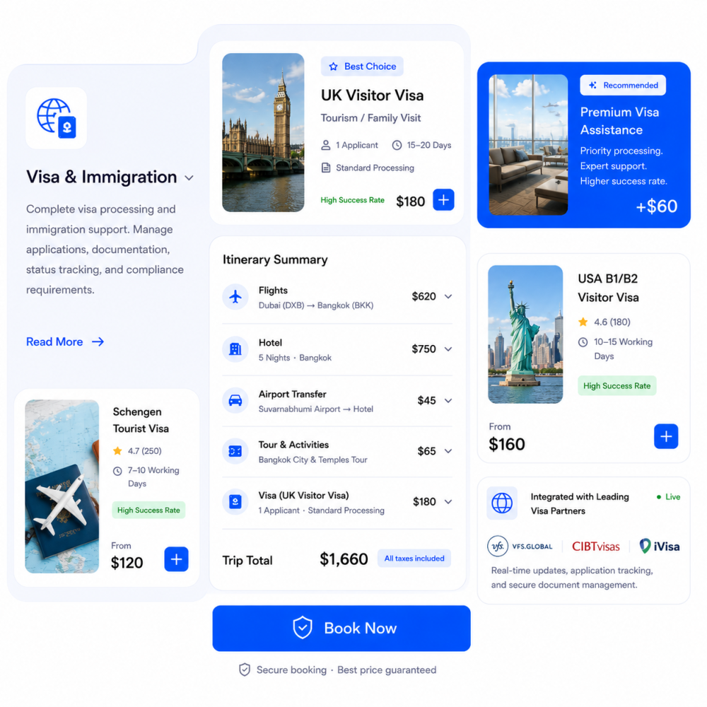 Visa applicant record in PHPTRAVELS admin panel