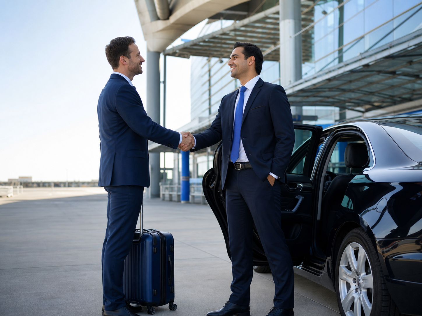 PHPTRAVELS and Mozio representatives forming an airport transfer technology partnership