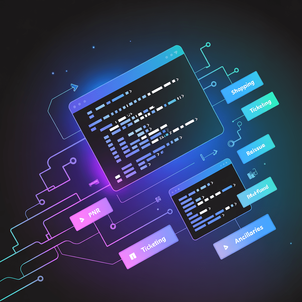 API integration concept for flight booking, PNR, and ticketing services