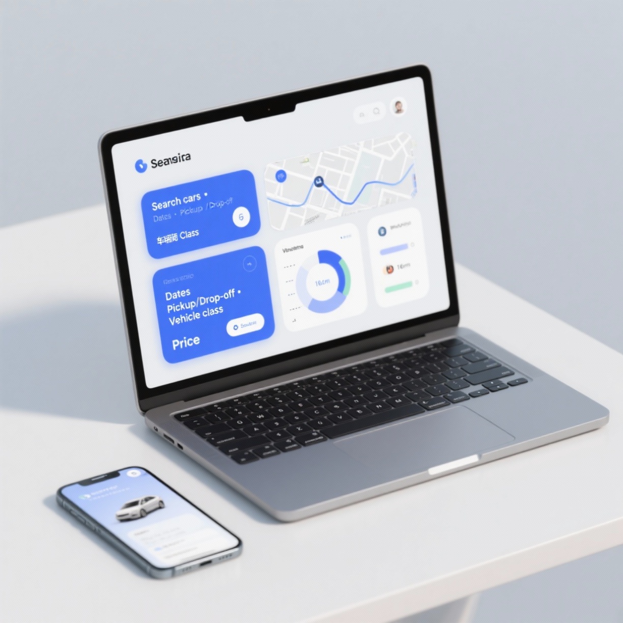 Car rental booking system dashboard