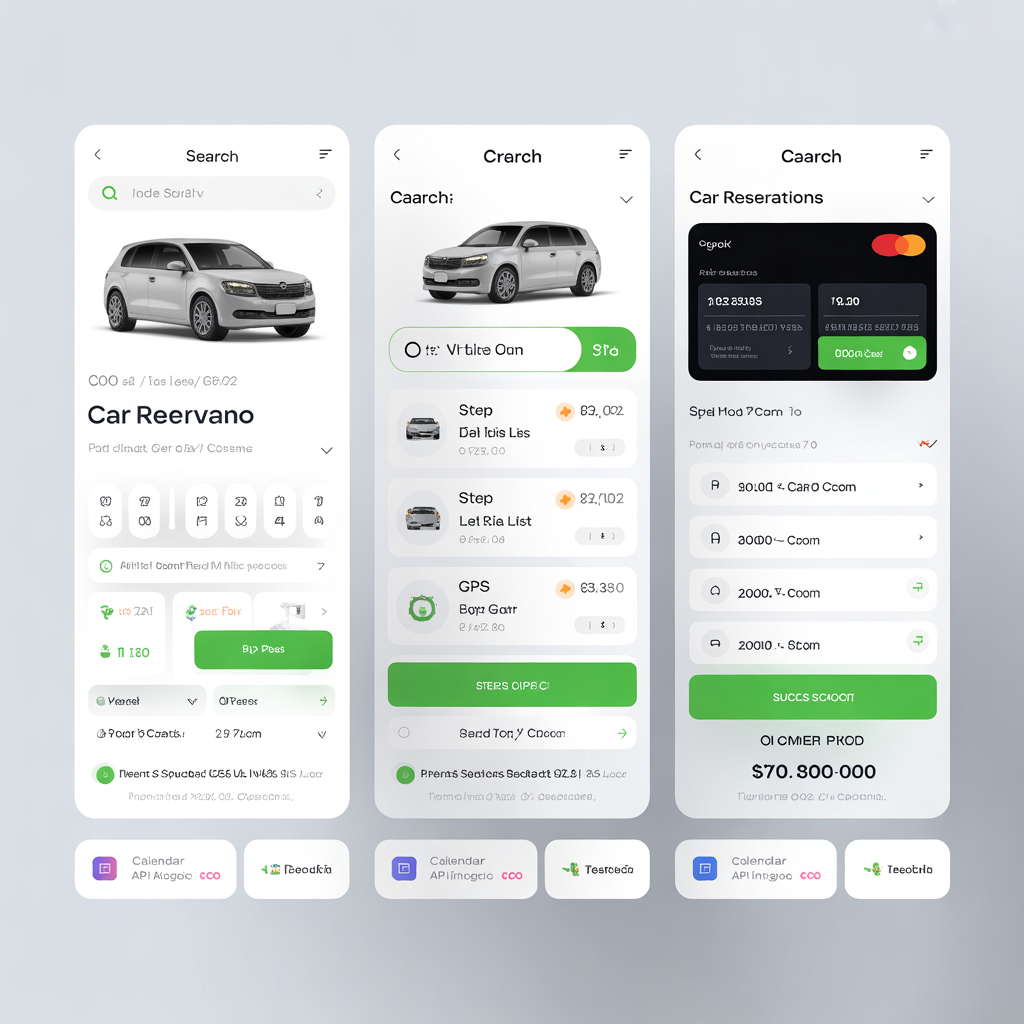 Car rental booking system dashboard
