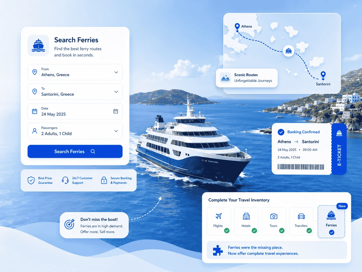 PHPTRAVELS Ferries booking module with Kikoto ferry route integration
