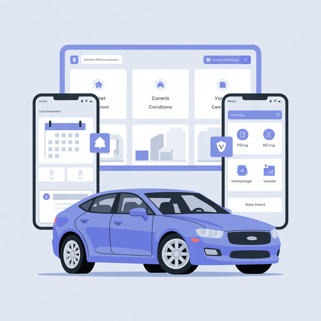 Car rental booking engine interface with dates, pickup and drop off, vehicle class and price breakdown