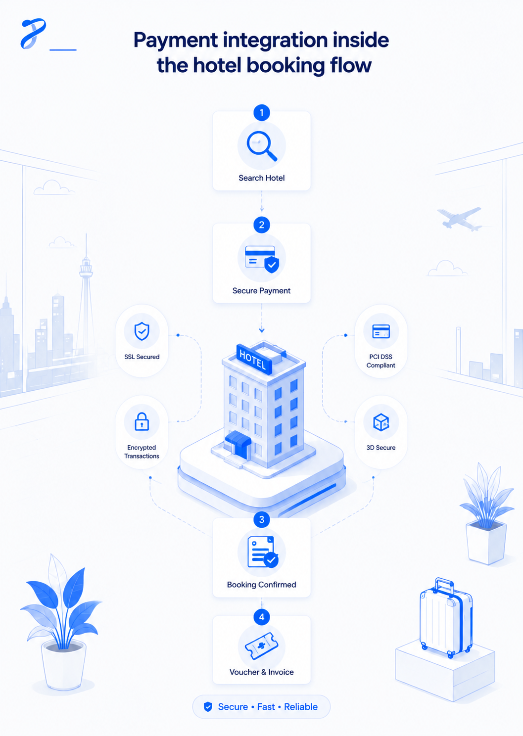 Secure payment integration inside the Hotels API booking flow