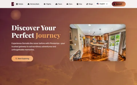 Pioneeriya homepage at pioneeriya.com, built on PHPTRAVELS