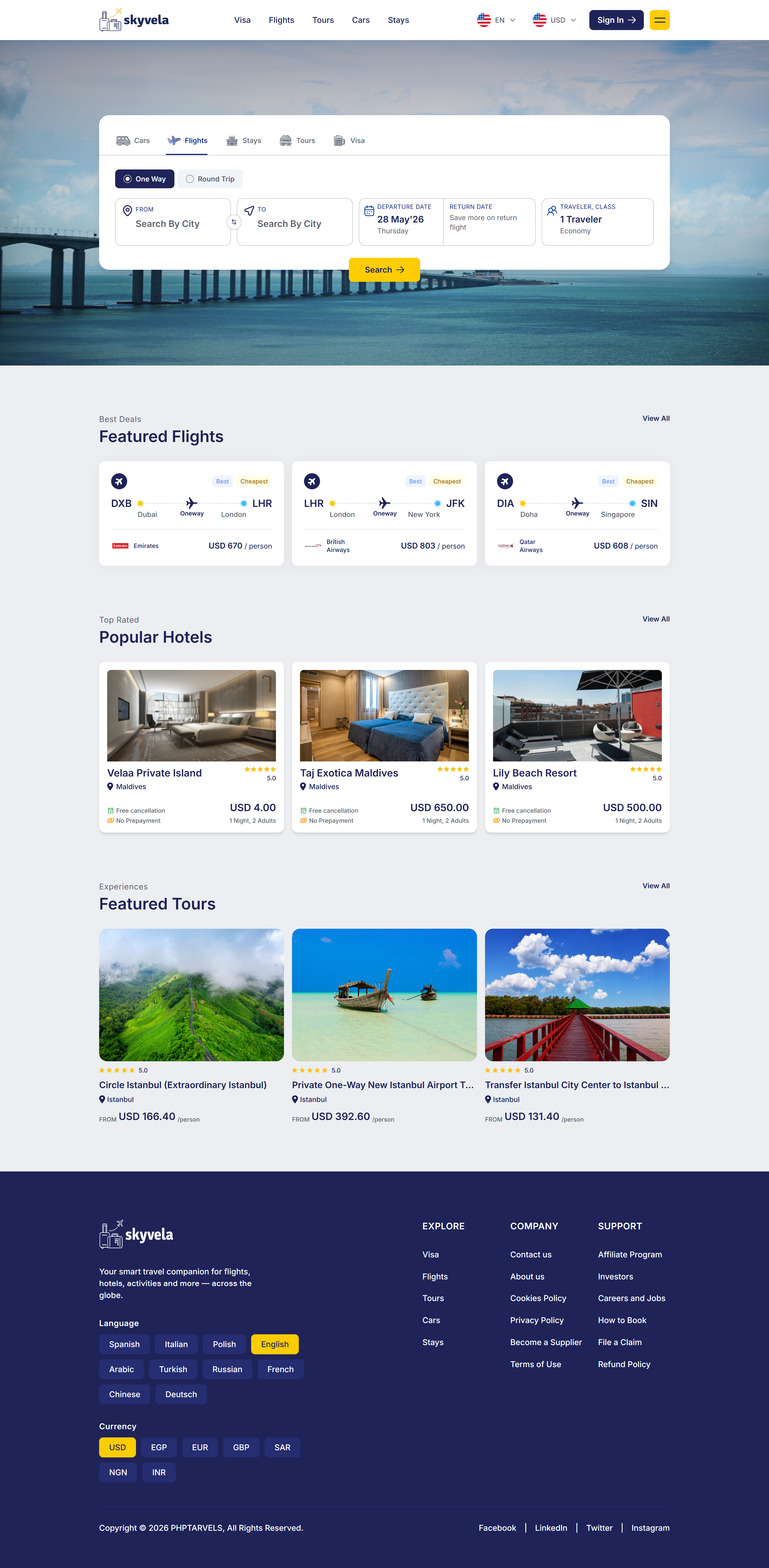 Skyvela dashboard preview