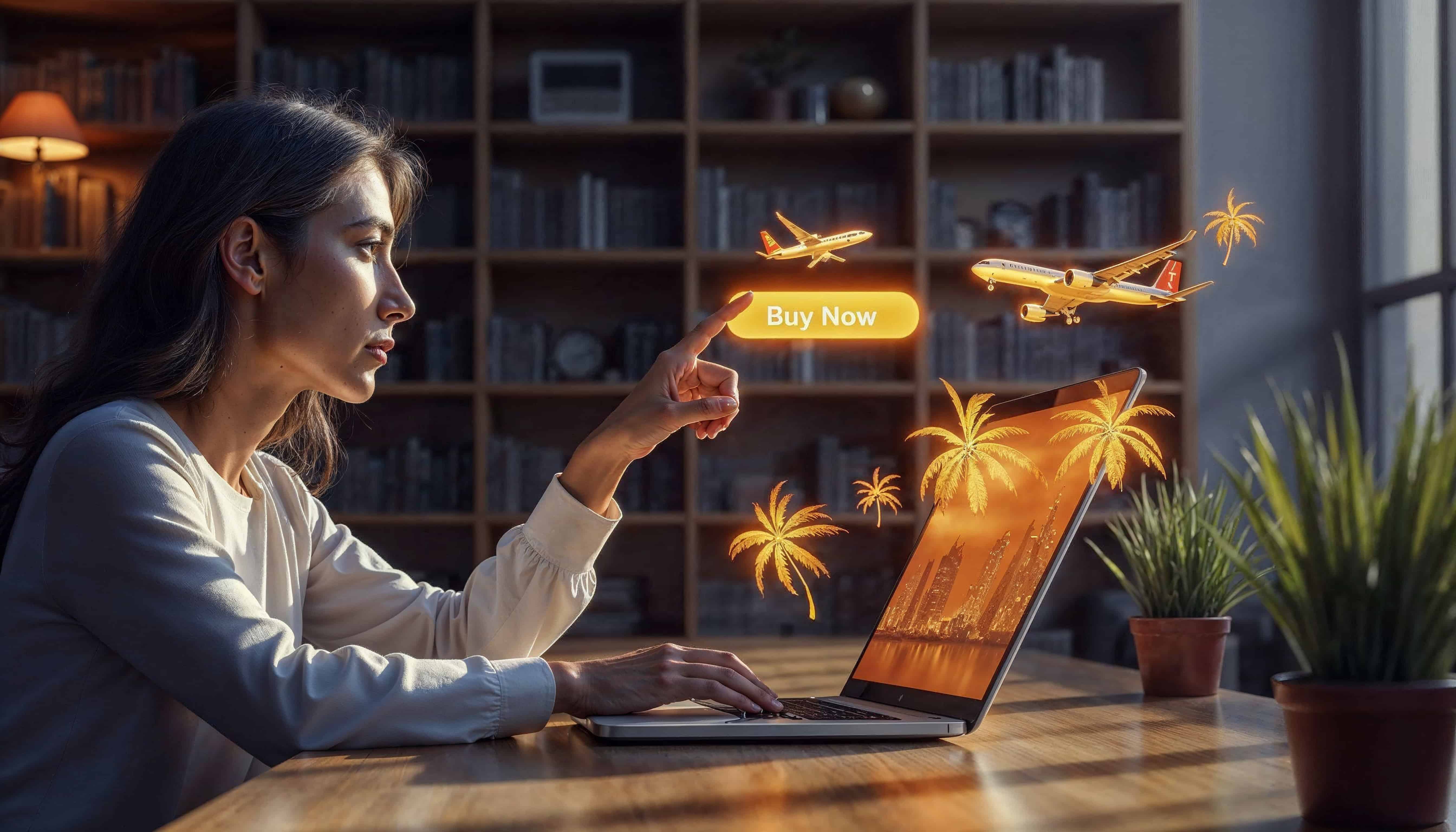 Travel affiliate program workflow showing traffic, referral tracking, conversions, and partner commissions