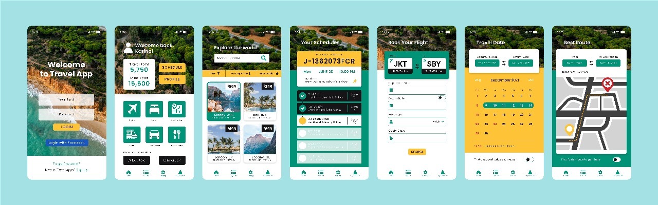 White label mobile travel app interface for bookings itineraries payments and vouchers