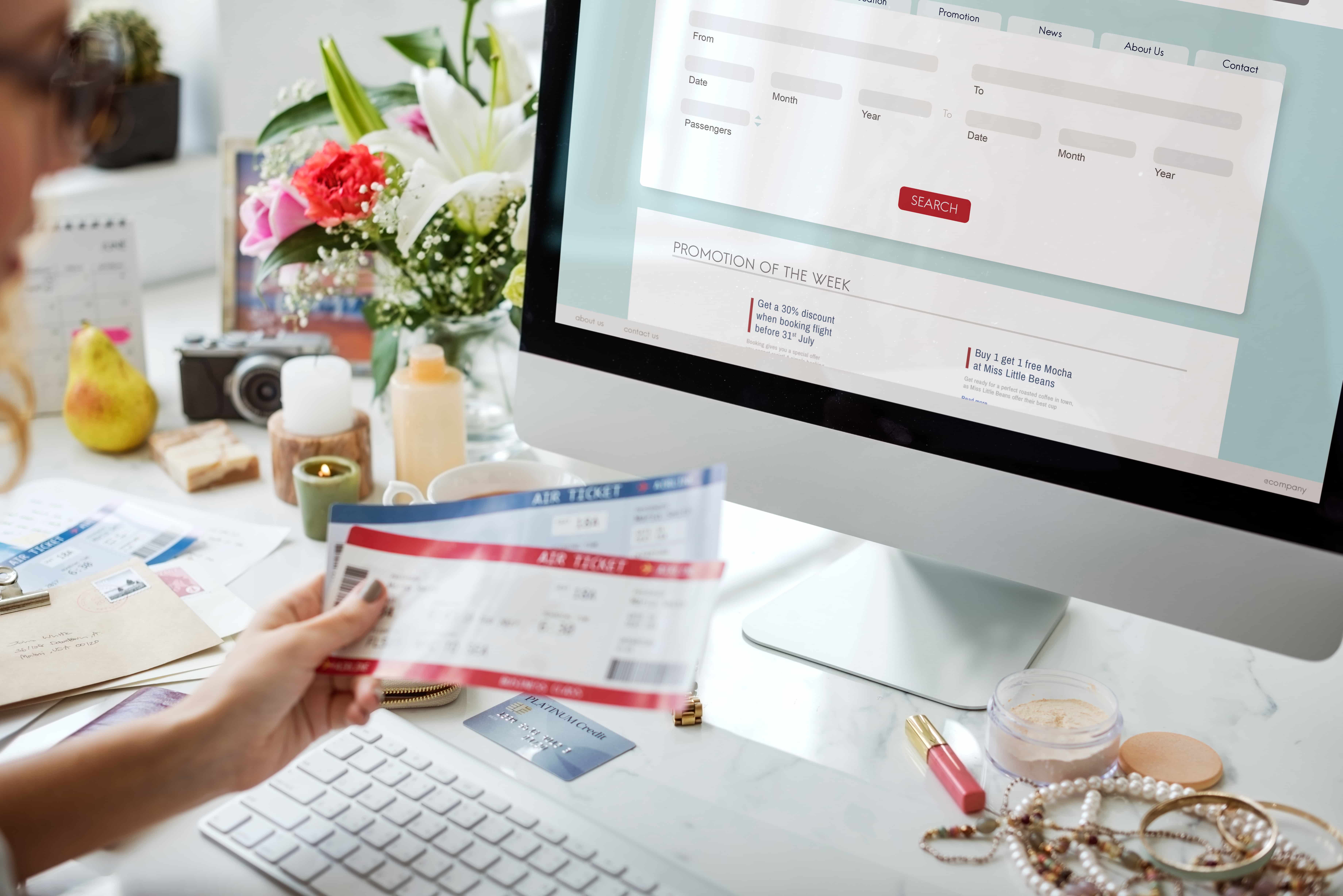White label travel booking portal showing flights hotels tours and car rental modules with branded search and booking workflow