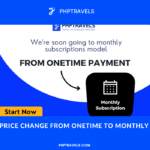 Price change from onetime to monthly