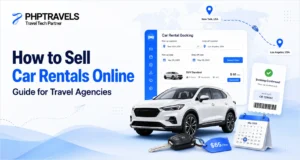 How to sell car rentals online with a travel agency booking system showing car search, pricing, booking and confirmation.