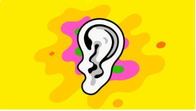 Abstract ear illustration symbolizing active listening in sales
