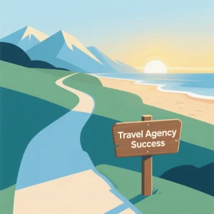 A scenic path representing the journey to starting a successful travel agency