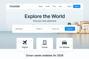 Modern tourism website design example for 2025