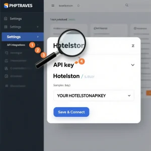 Selecting Hotelston from the API providers list in PHPTRAVELS admin dashboard