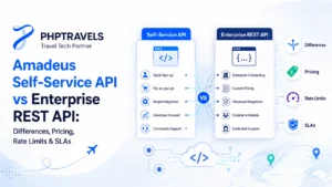 Amadeus Self-Service API vs Enterprise REST API comparison covering differences, pricing, rate limits, SLAs, onboarding and support.