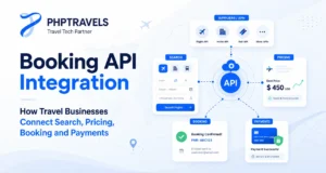 Booking API integration connecting supplier APIs with travel search, pricing, booking confirmation and secure payment processing.