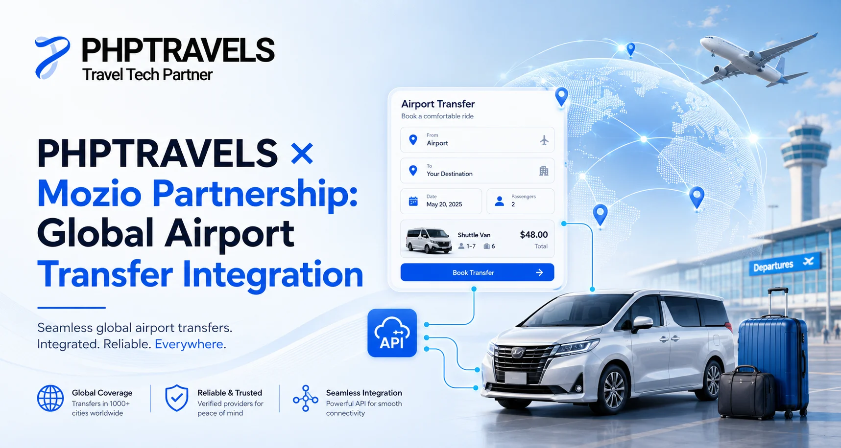 PHPTRAVELS × Mozio Partnership: Global Airport Transfer Integration