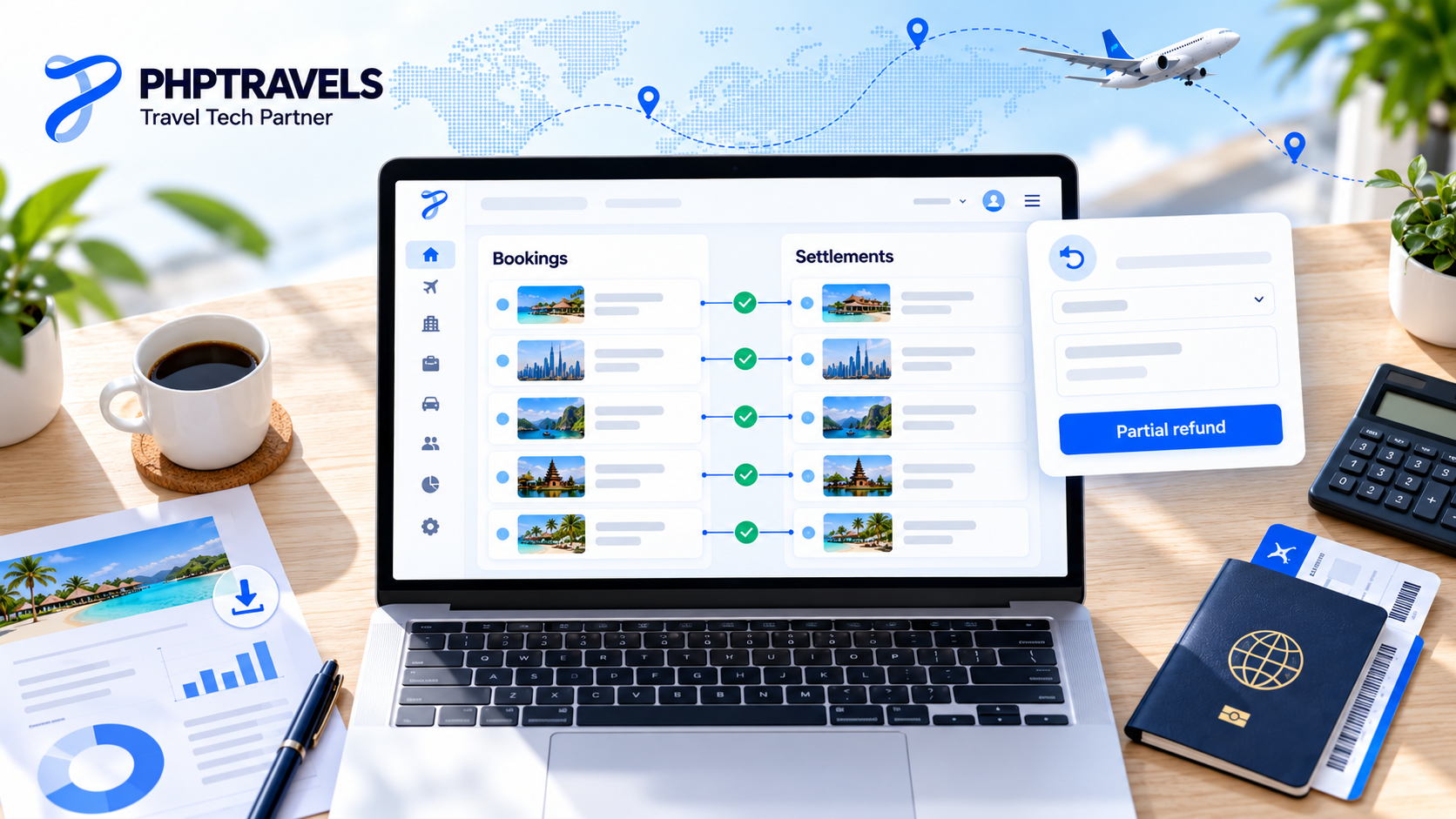 Matching PHPTRAVELS bookings with SSLCommerz settlements and handling a partial refund