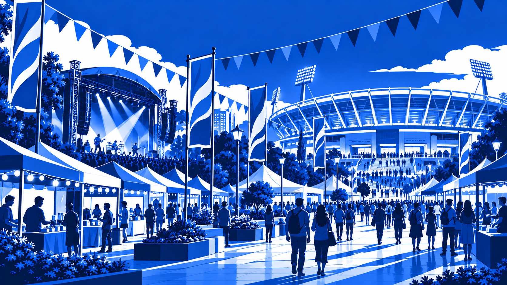 Festival stadium and temporary event tourist attractions
