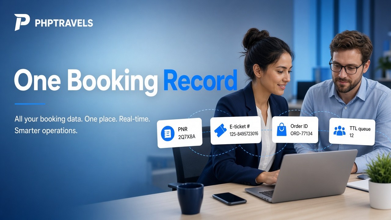 Booking software storing PNR, e-ticket number and order ID together