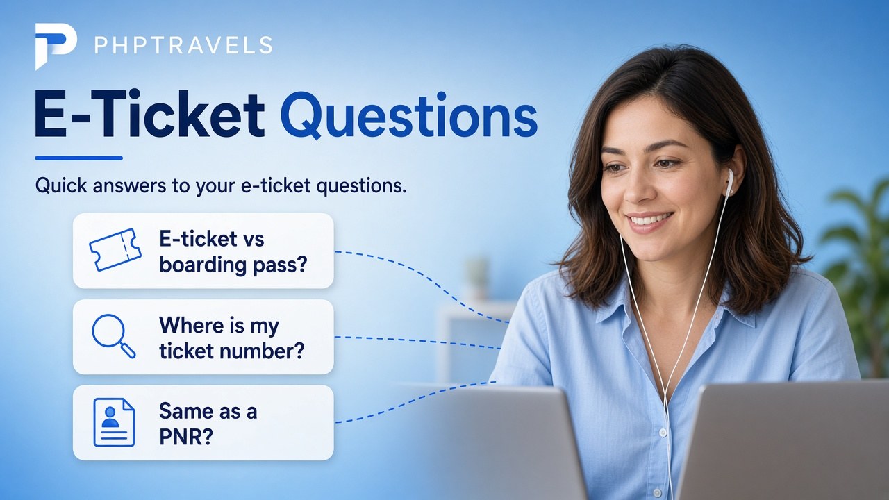 Travel consultant answering common e-ticket meaning questions