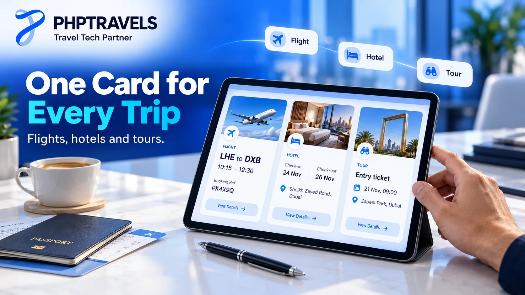 Examples of flight, hotel and event booking cards from schema.org email markup