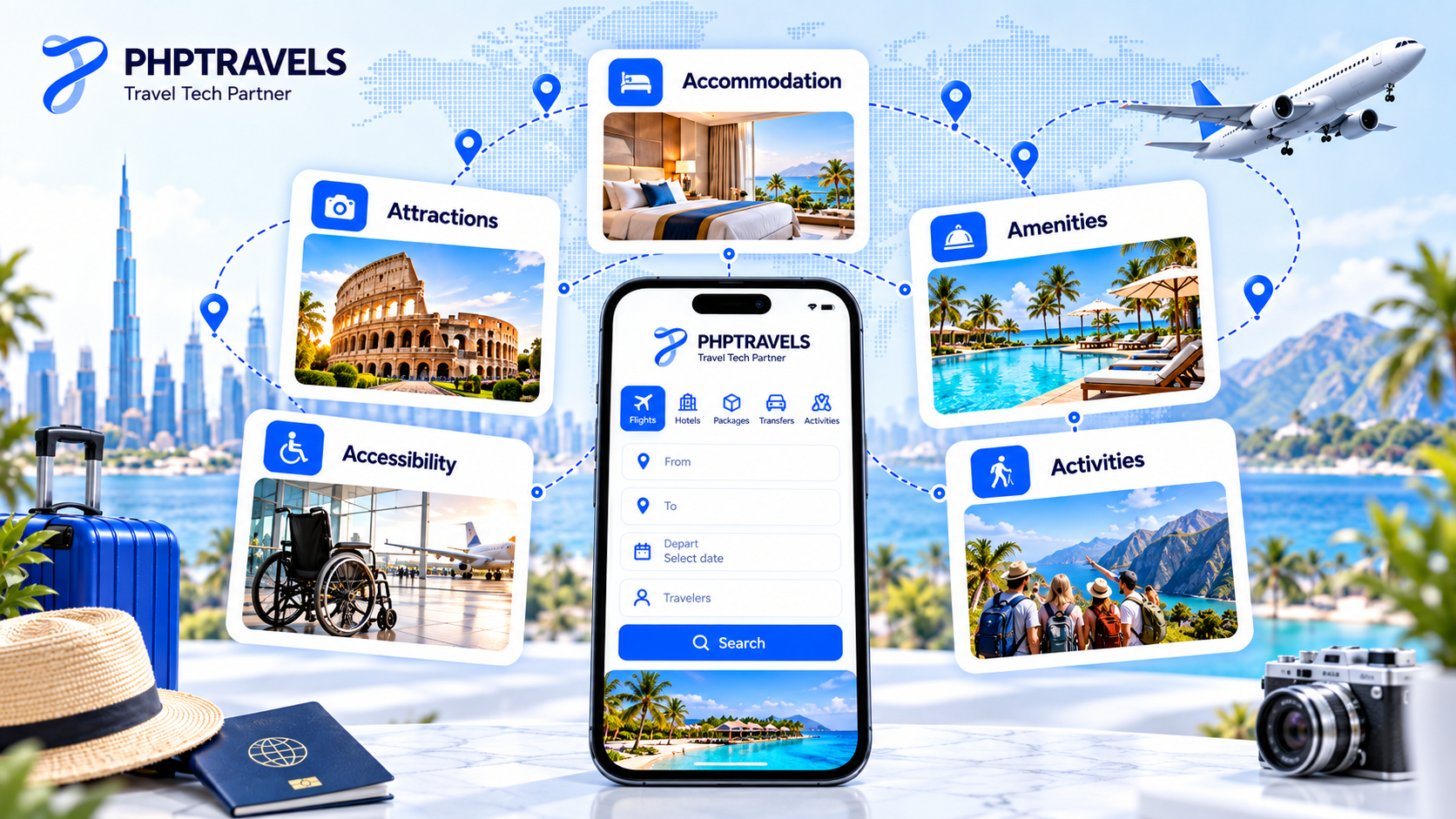 The 5 A's components of a tourism product: attractions, accessibility, accommodation, amenities and activities