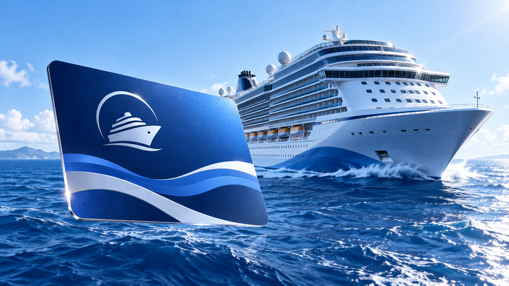 Cruise ship ocean illustration for CLIA membership and cruise trade credentials