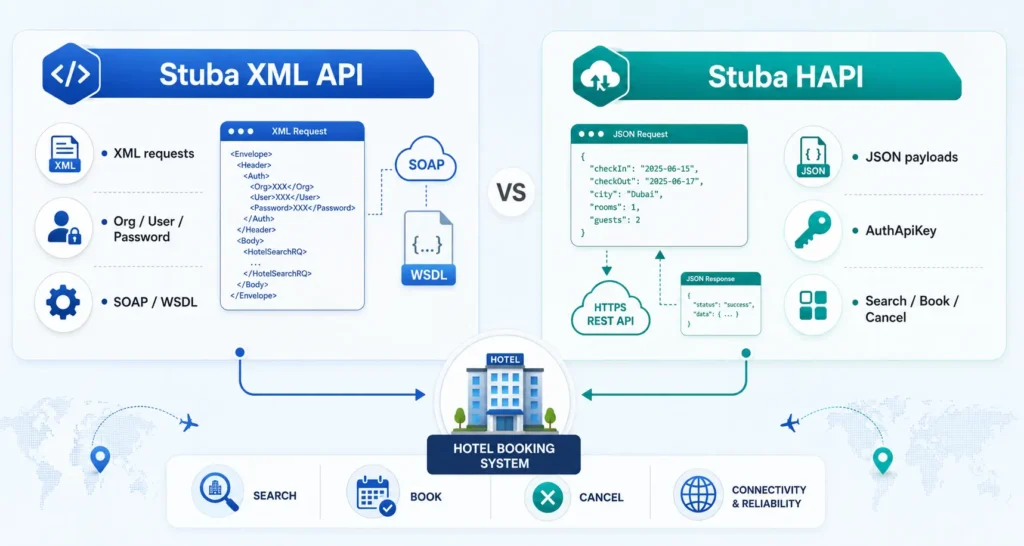 difference between Stuba XML API and Stuba HAPI