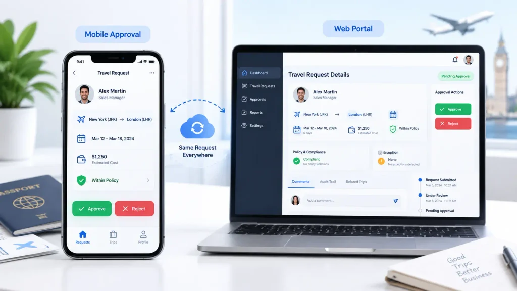 Travel Approval App vs Web-Based Approval Portal
