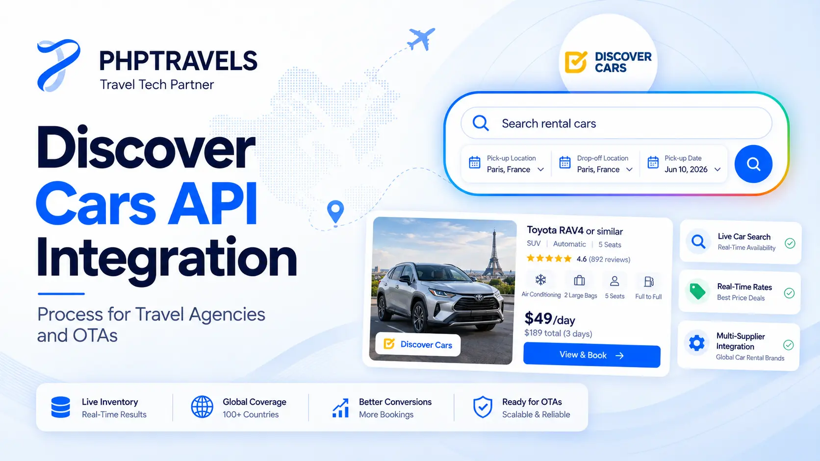 Discover Cars API Integration for Travel Websites | PHPTRAVELS