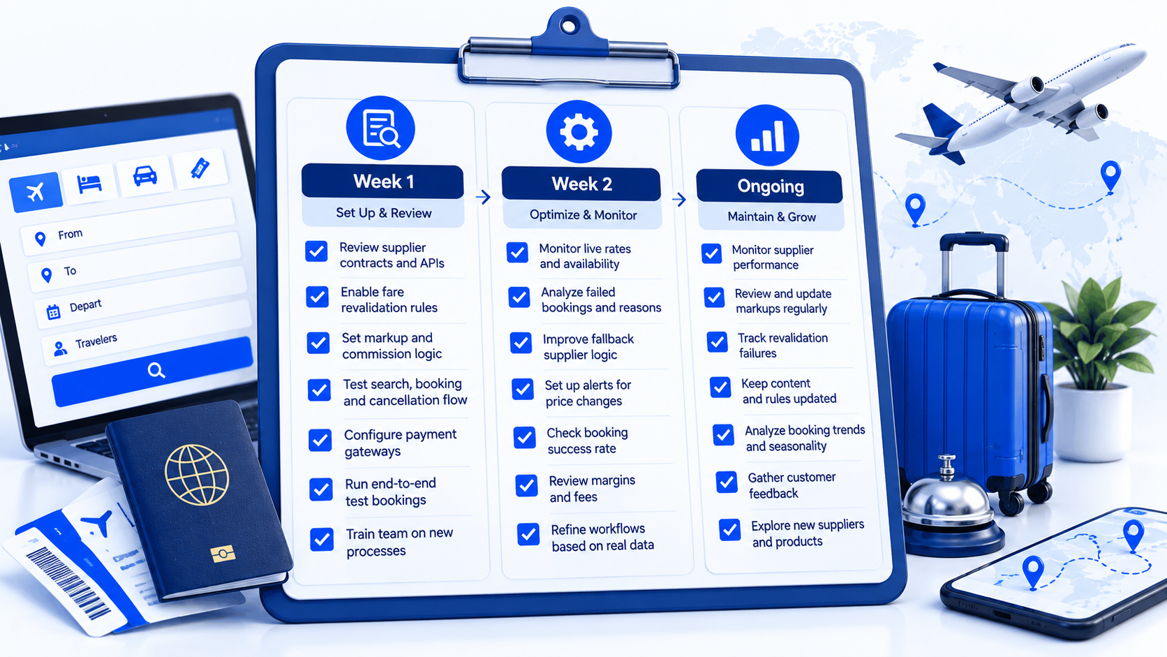 Practical OTA booking revalidation checklist clipboard