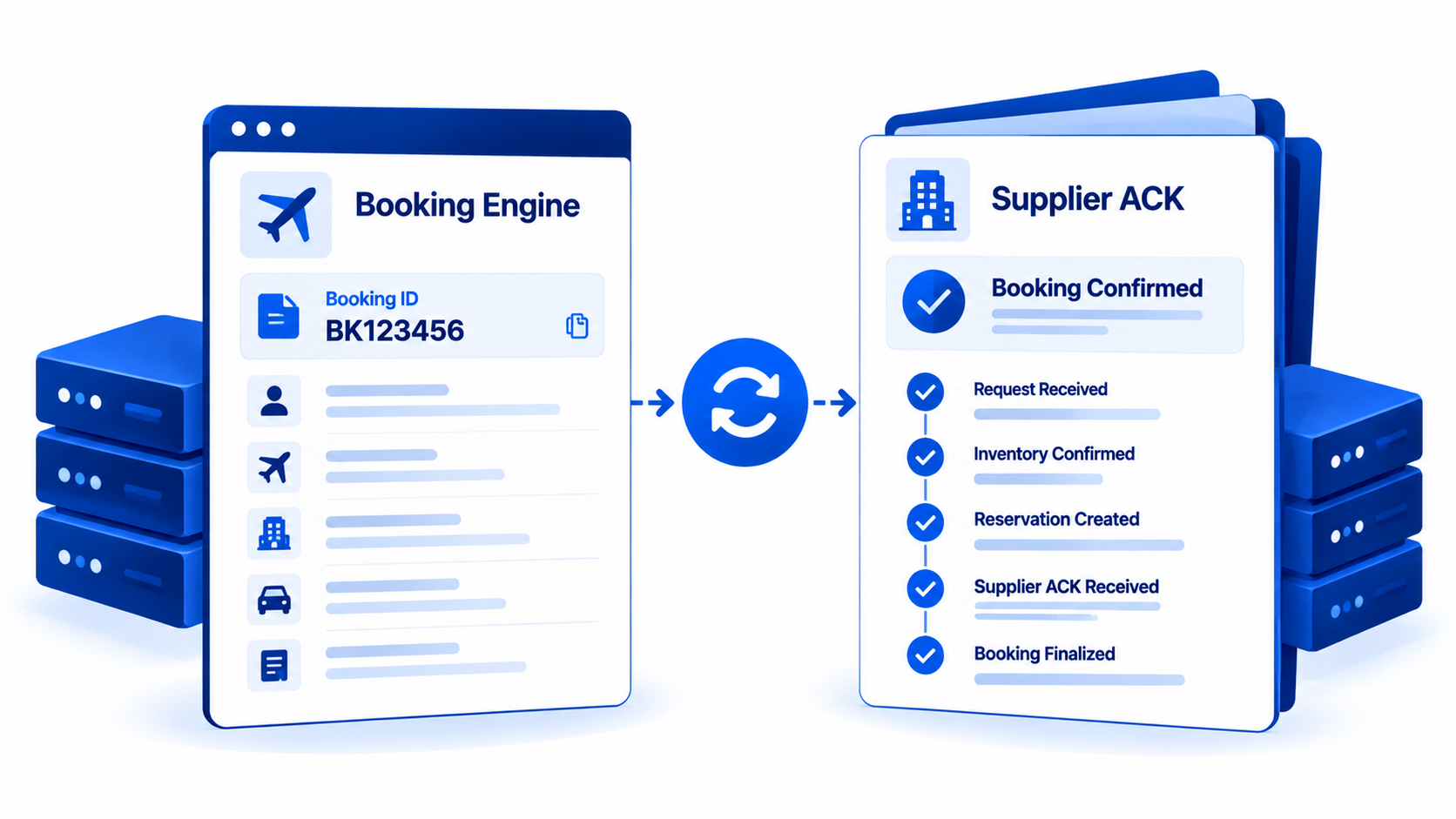 Engine booking ID reconciled with supplier acknowledgement