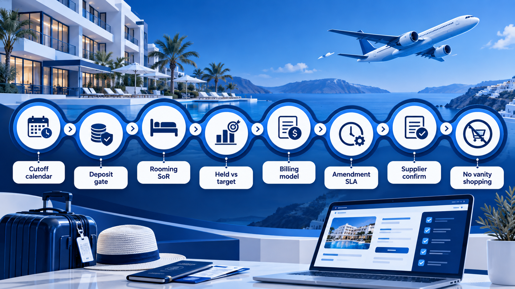 Control chips for cutoffs, deposits, rooming system of record, and supplier confirms