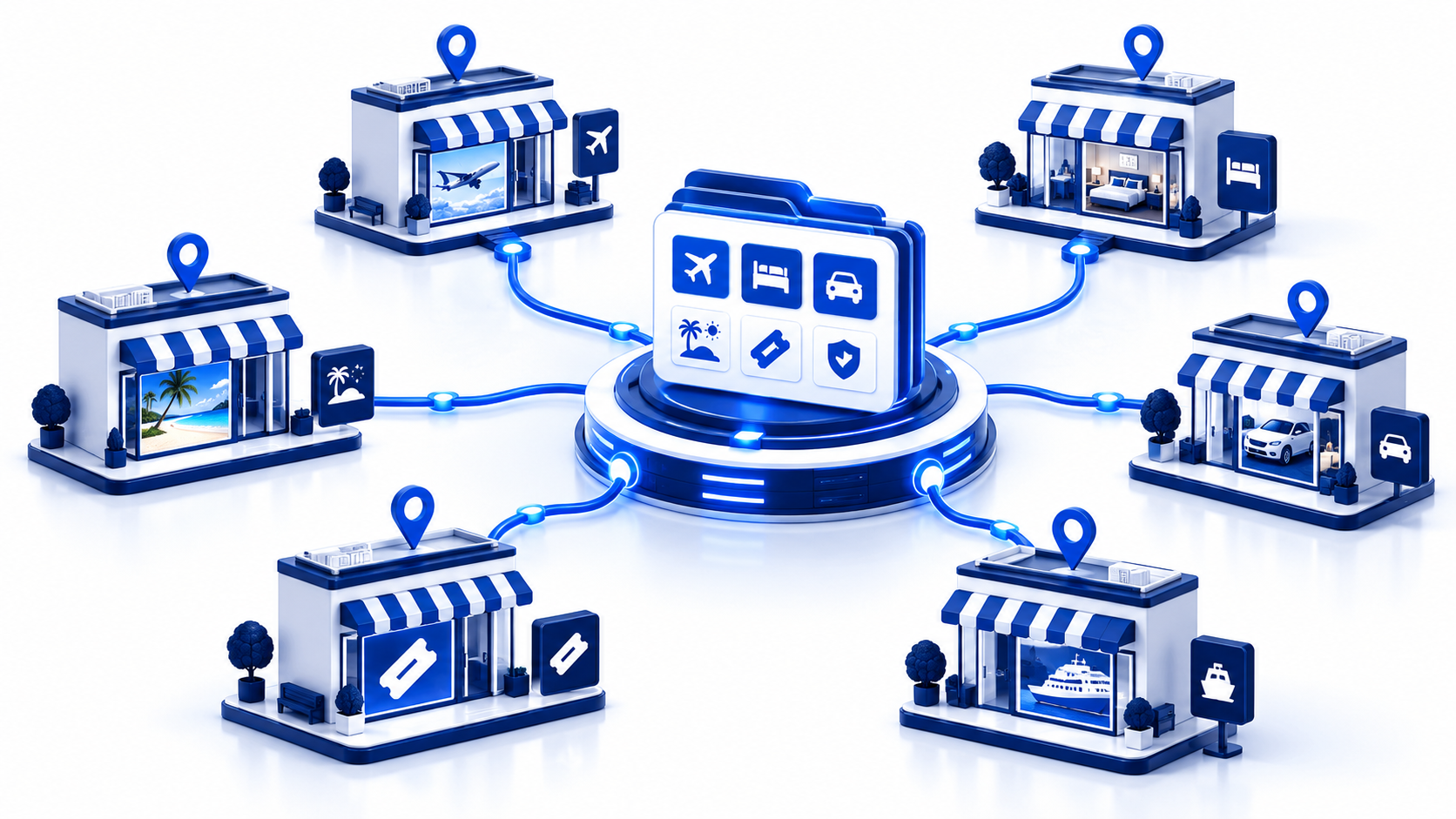 What multi-branch travel agency software means: shared core with branch storefronts