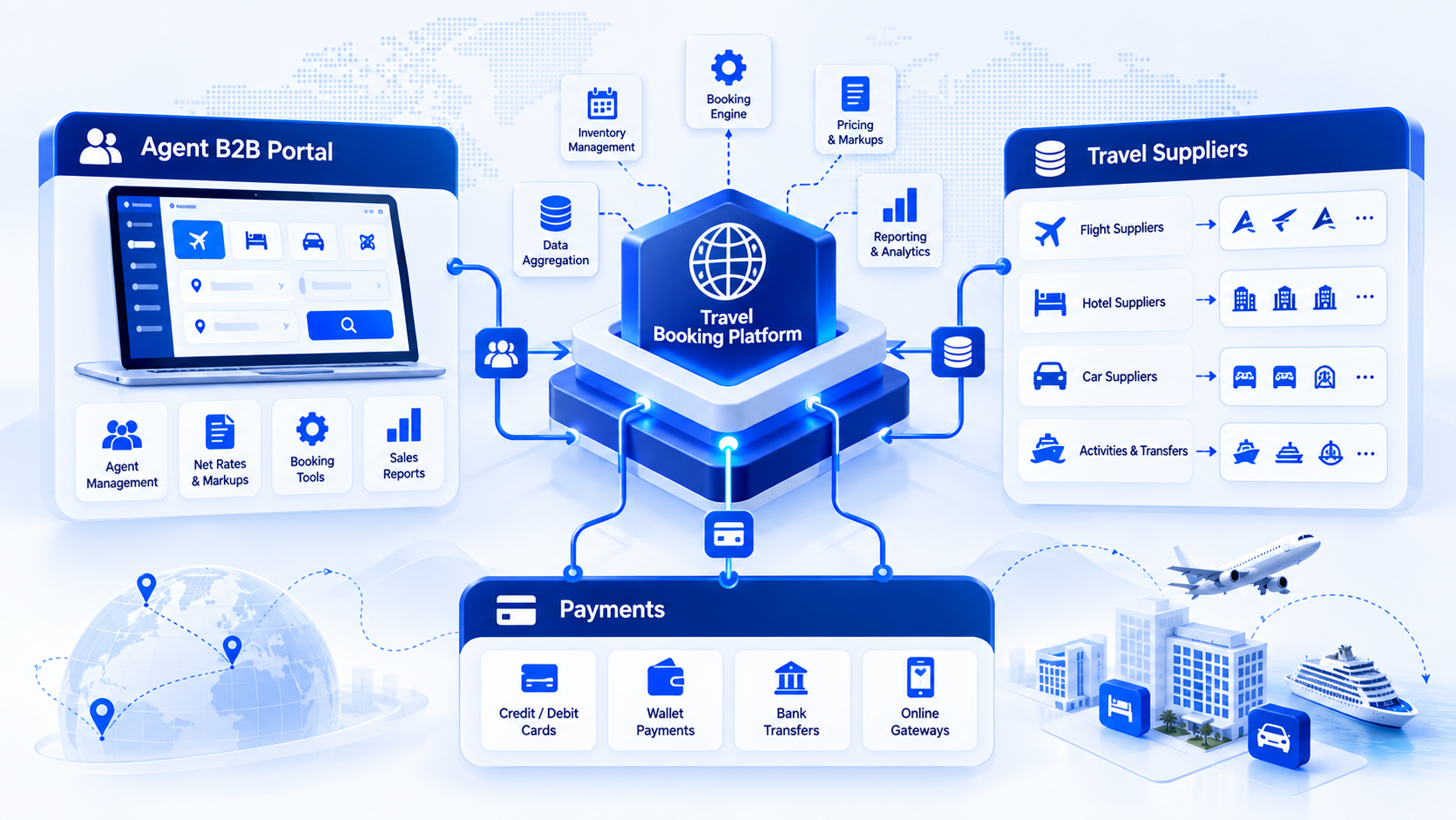 B2B agent portal modules converging with suppliers and payments