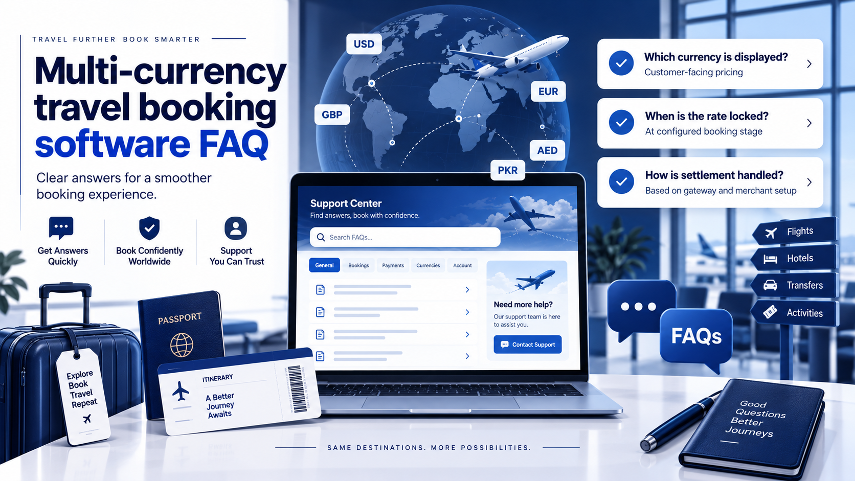 FAQ about multi-currency travel booking software