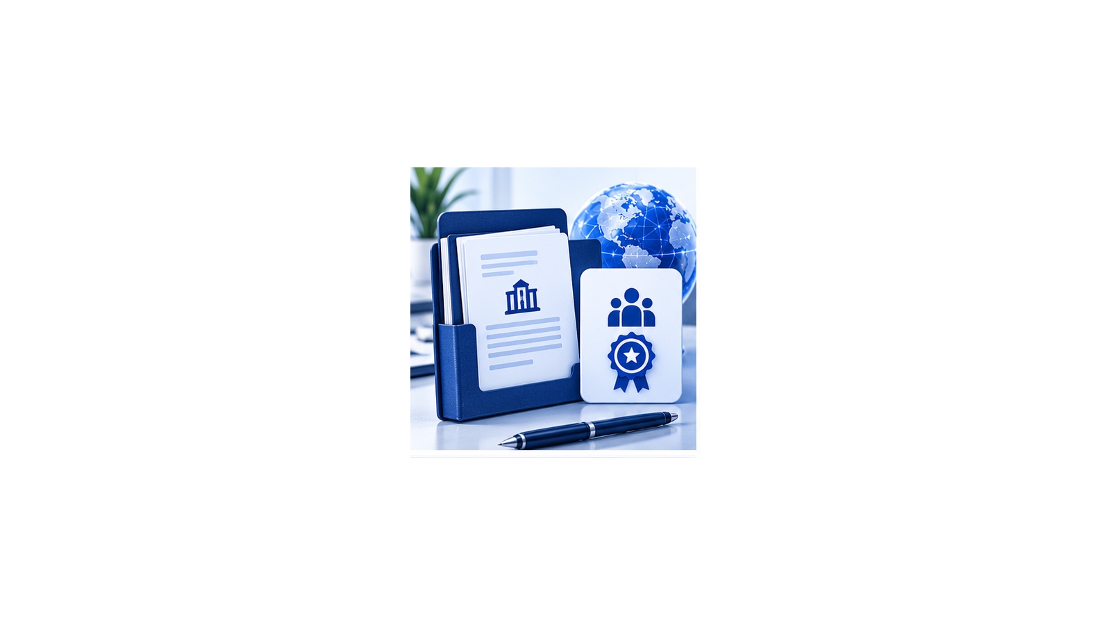 Illustration comparing travel business registration paperwork with industry membership concepts