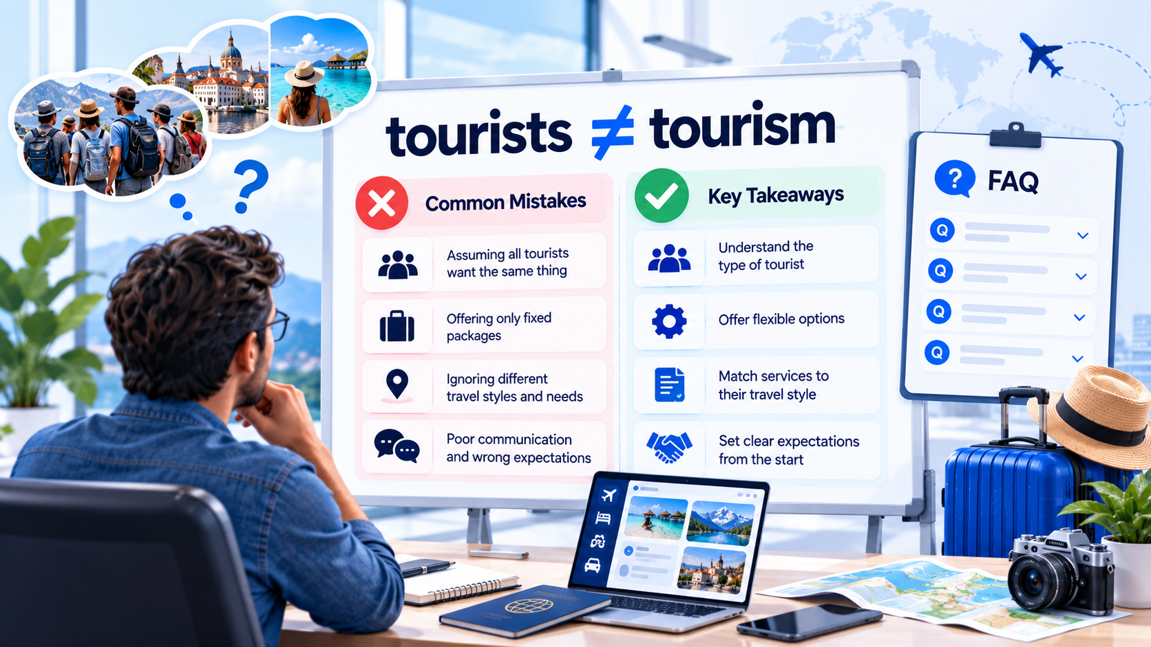 Checklist board tourists are not the same as tourism