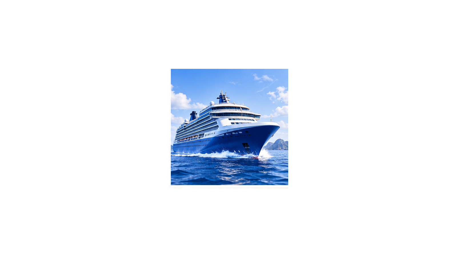 Cruise ship ocean illustration for CLIA membership and cruise trade credentials