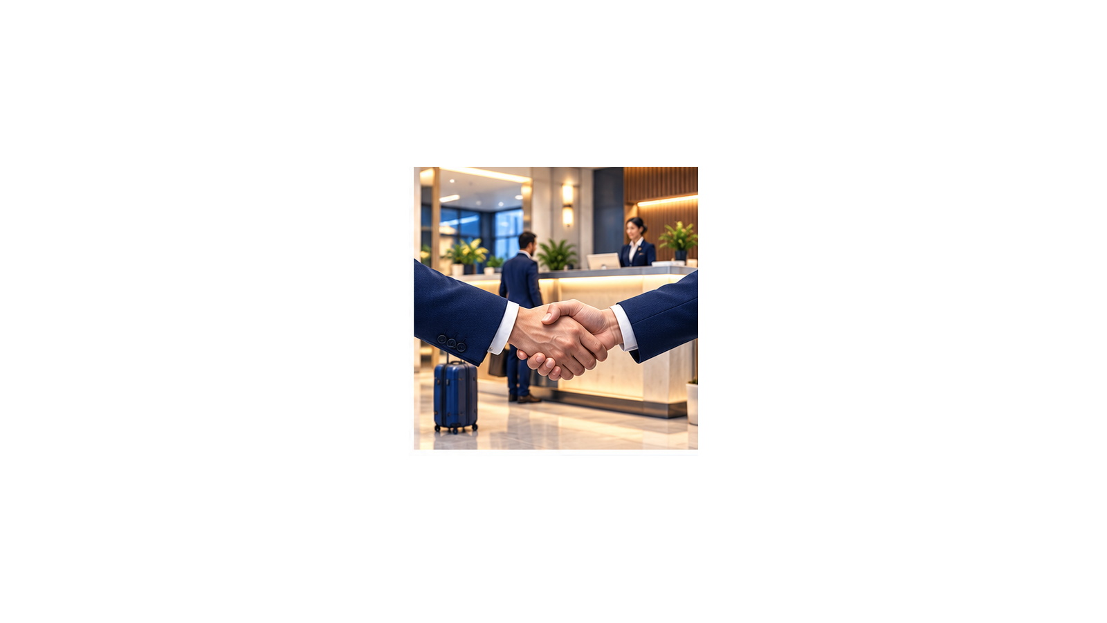 Hotel partner recognition handshake illustration for travel advisors